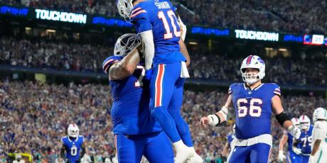 dion dawkins throwing khalil shakir to the moon