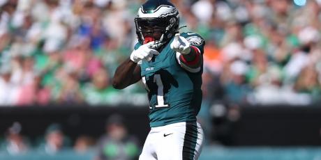A.J. Brown pointing