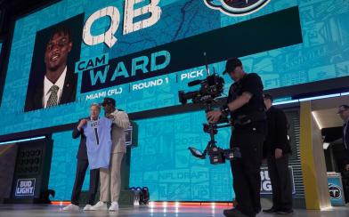 cam ward podium