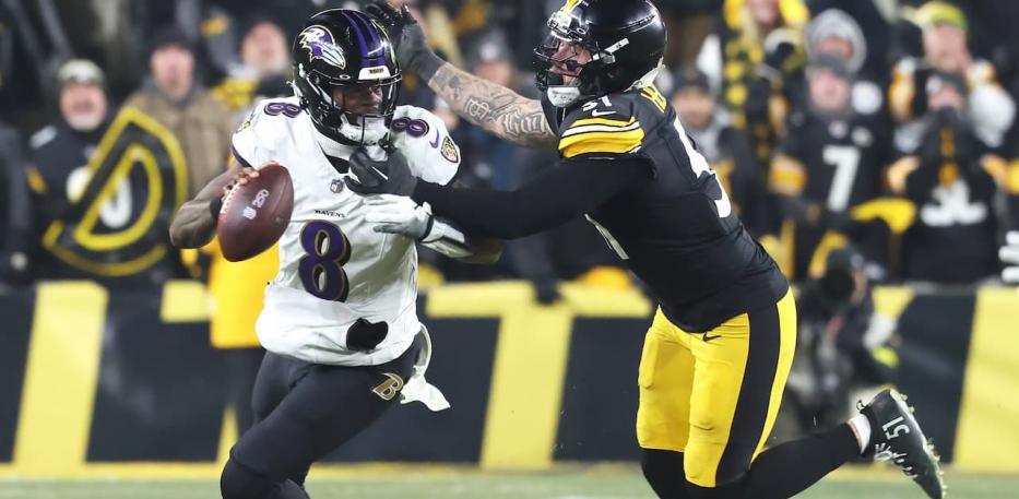 Nick Herbig and Lamar Jackson 