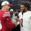 Brock Purdy and Kyler Murray shaking hands