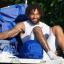 kyren williams loungin on a cart