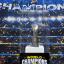 World Champions banner with trophy