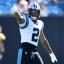 dj moore white jersey black pants pointing