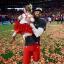 Harrison Butker with daughter after Super Bowl 