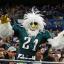 Eagles fan in bird costume
