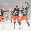 browns players snow celebration