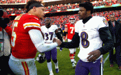 Patrick Mahomes and Lamar Jackson shake 