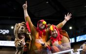 NFL fans in turkey costumes 