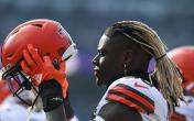 david njoku holding helmet