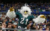 Eagles fan in bird costume 