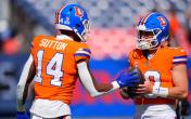 Courtland Sutton and Bo Nix in throwback uniforms 
