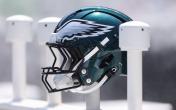 eagles helmet on bench