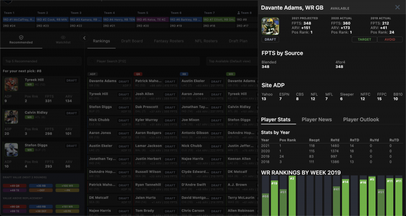 drafting 8th in 10 team league