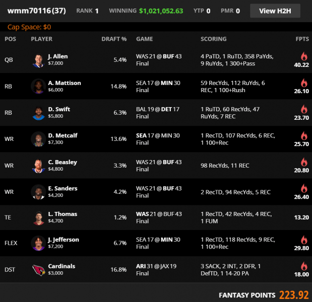 nfl week 3 line up