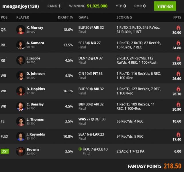 Week 10 NFL DFS Stacks and Picks on DraftKings and FanDuel